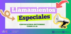 Se abre el plazo para solicitar llamamiento especial para la convocatoria de septiembre 25-26