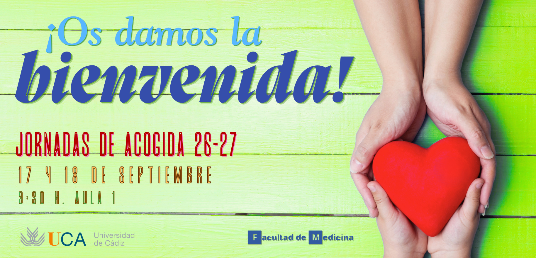 Todo listo para recibir al nuevo alumnado del Grado en Medicina los días 17 y 18 de septiembre